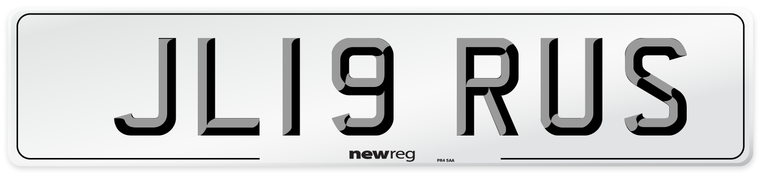 JL19 RUS Number Plate from New Reg